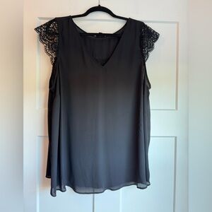 Torrid Black Lace Cap Sleeve Blouse